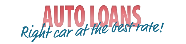 Red "auto loans" banner