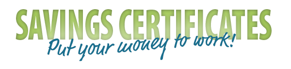 Green "savings certificates" banner