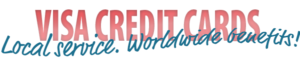 Red "VISA Credit Cards" banner