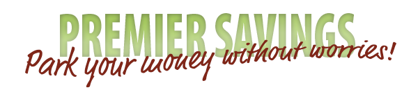 Green "premier savings" banner
