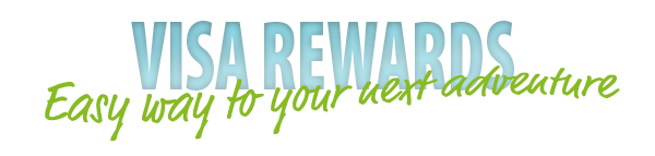 Light blue "VISA Rewards" banner